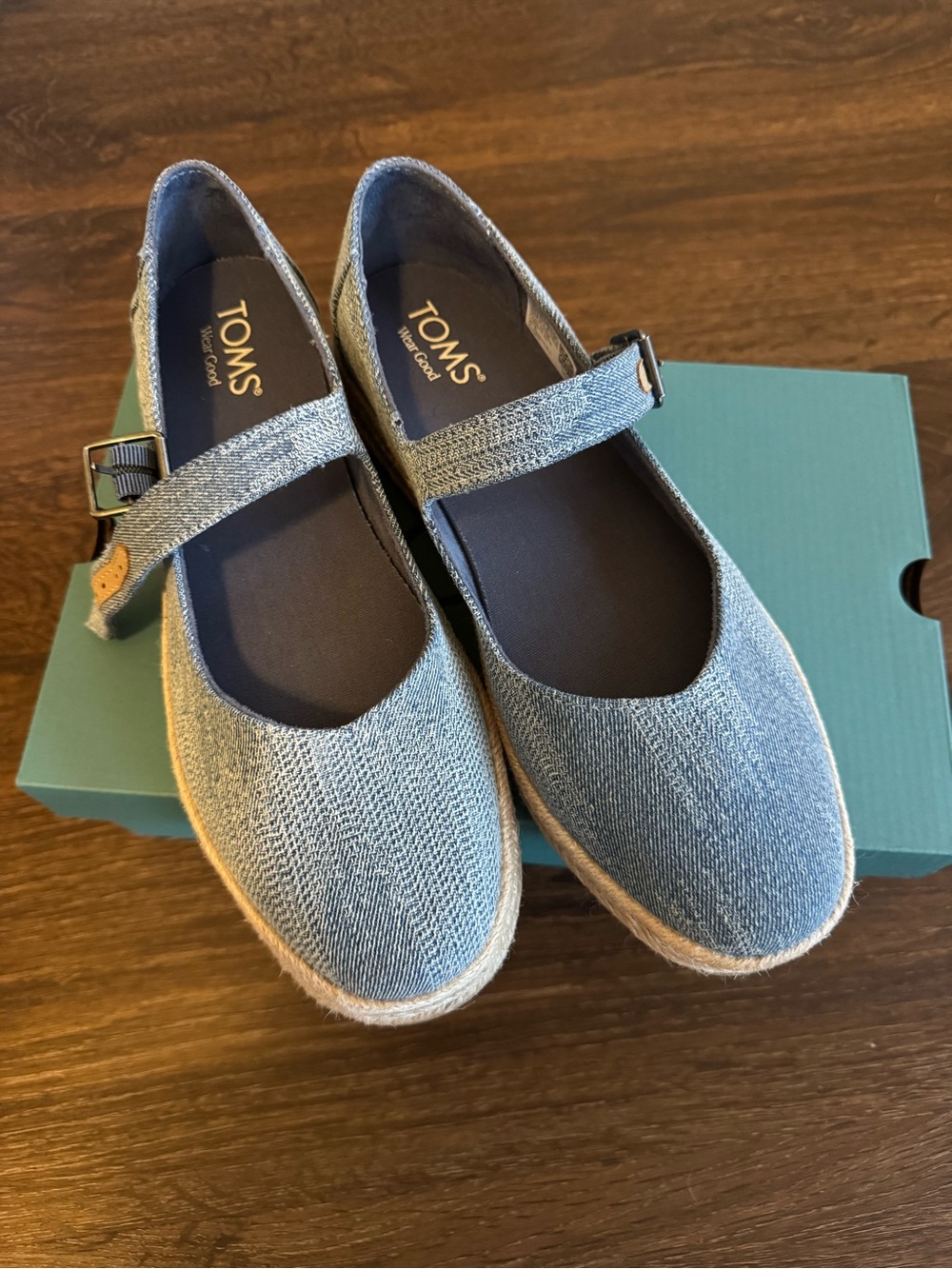 TOMS' Blue Mary Jane Espadrilles